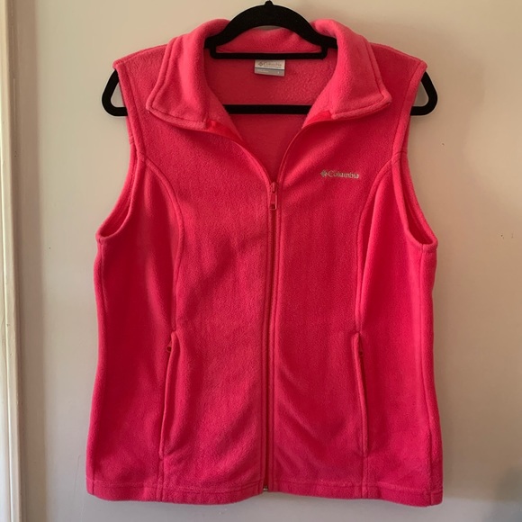 Columbia Jackets & Blazers - Columbia Hot Pink Full Zip Fleece Vest